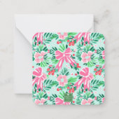 ピンク名門私立校風のと緑のクリスマスツリーのギフトエンクロージャ ノートカード (裏面)