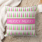ピンク名門私立校風のと緑のクリスマスツリーパーソナライズされた クッション (ブランケット)