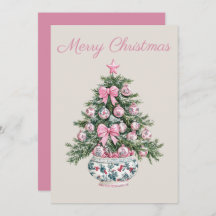 ピンク名門私立校風のと緑のクリスマスツリー