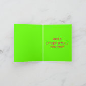 ピンク名門私立校風のと緑のクリパーソナライズされたスマスツリー ノートカード (内部)