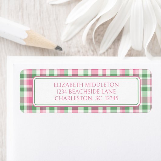 ピンク名門私立校風のと緑のプライドパーソナライズされた ラベル (インサイチュ)