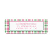 ピンク名門私立校風のと緑のプライドパーソナライズされた ラベル (正面)