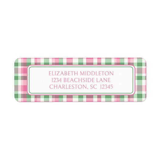 ピンク名門私立校風のと緑のプライドパーソナライズされた ラベル (正面)