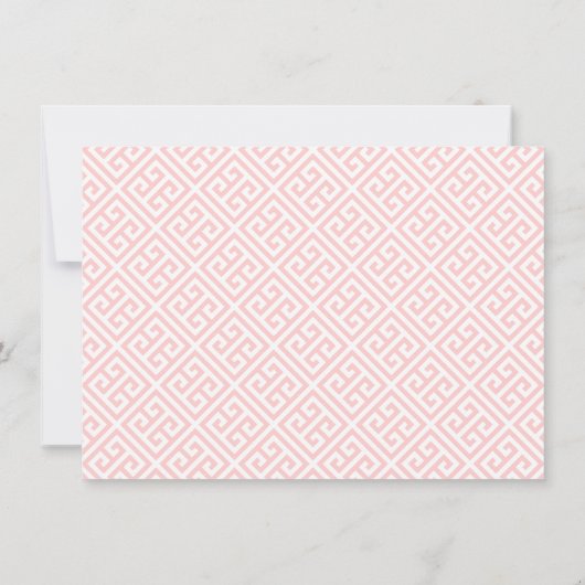 ピンク名門私立校風のと緑のボクウッドバニーのバプテスマ写真 サンキューカード (裏面)