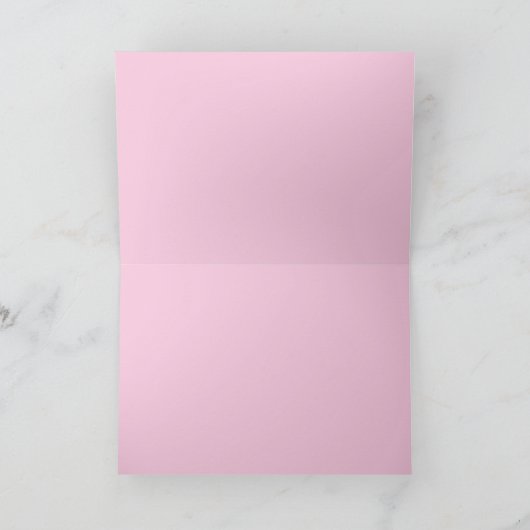 ピンク名門私立校風のと緑の格子模様モノグラム サンキューカード (内部)