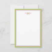 ピンク名門私立校風のと緑の熱帯性ヤシの木 ノートカード (正面)