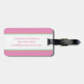 ピンク名門私立校風のと緑の熱帯性ヤシの木 ラゲッジタグ (裏面横)