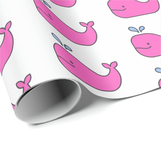 ピンク名門私立校風のと青クジラ ラッピングペーパー (ロールコーナー)