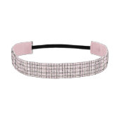 ピンク名門私立校風のと黒のツイード アスレチックヘッドバンド (正面)