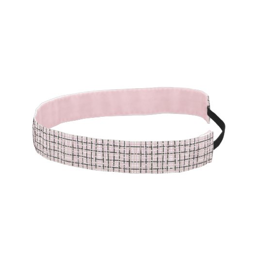 ピンク名門私立校風のと黒のツイード アスレチックヘッドバンド (右)