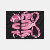 ピンク名門私立校風ののアウトタックル乳癌アワーン フリースブランケット (正面(横))