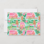 ピンク名門私立校風ののクリスマスのジンジャーブレッドパーソナライズされた サンキューカード (裏面)