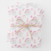 ピンク名門私立校風ののクリスマスラッピング紙 ラッピングペーパーシート (インサイチュ)