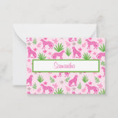 ピンク名門私立校風ののチーズのスクリプパーソナライズされたト ノートカード (正面)