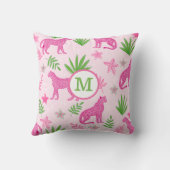 ピンク名門私立校風ののチーテータモノグラム クッション (裏面)