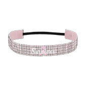 ピンク名門私立校風ののツイード乳癌の生存者 アスレチックヘッドバンド (正面)