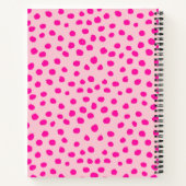 ピンク名門私立校風ののドットモダンアニマルプリント点 ノートブック (裏面)