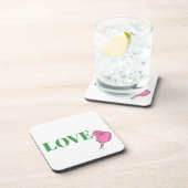 ピンク名門私立校風ののピックボールパドルボールラブ コースター (右側)