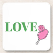 ピンク名門私立校風ののピックボールパドルボールラブ コースター (正面)
