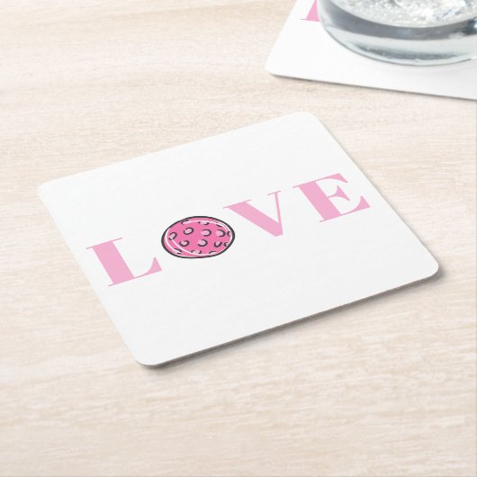 ピンク名門私立校風ののピックボールピンクラブパーティー スクエアペーパーコースター (アングル)