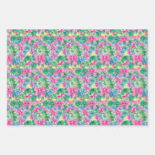 ピンク名門私立校風のの弓とガーランドのクリスマス ラッピングペーパーシート (正面2)