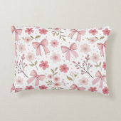 ピンク名門私立校風のの弓と花 アクセントクッション (裏面)