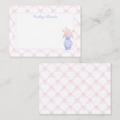 ピンク名門私立校風のの弓の棚パーソナライズされた文具 ノートカード (正面/裏面)