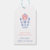 ピンク名門私立校風のの弓ジンジャージャーJARベビーガールシャワーの好意 ギフトタグ (正面)