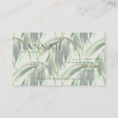 ピンク名門私立校風のの手のひら モダン | ミニマル 名刺 (裏面)