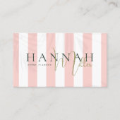 ピンク名門私立校風のの手のひら モダン | ミニマル 名刺 (正面)