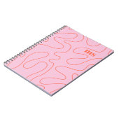 ピンク名門私立校風のの正方形抽象芸術パタパーソナライズされたーン ノートブック (左側)