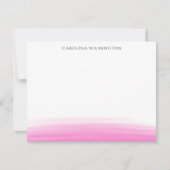 ピンク名門私立校風のの水の色のパーソナルノートカード サンキューカード (正面)