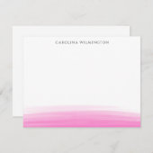 ピンク名門私立校風のの水の色のパーソナルノートカード サンキューカード (正面/裏面)