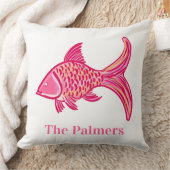ピンク名門私立校風のの魚 クッション (ブランケット)