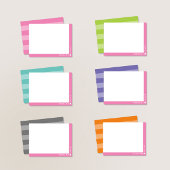 ピンク名門私立校風のの2トーンストライプ可愛ガーリーい ノートカード