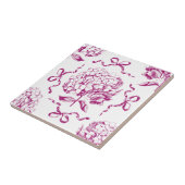 ピンク名門私立校風のアジサイ弓シームレストイレパターン タイル (側面)