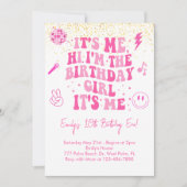 ピンク名門私立校風のインマイ誕生日時代招待状 招待状 (正面)