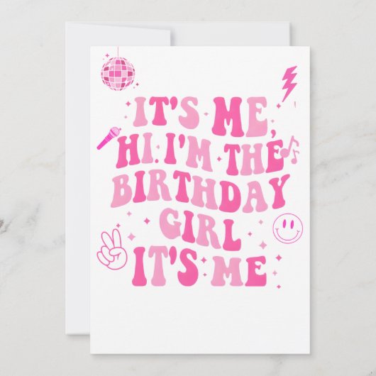 ピンク名門私立校風のインマイ誕生日時代招待状 招待状 (裏面)