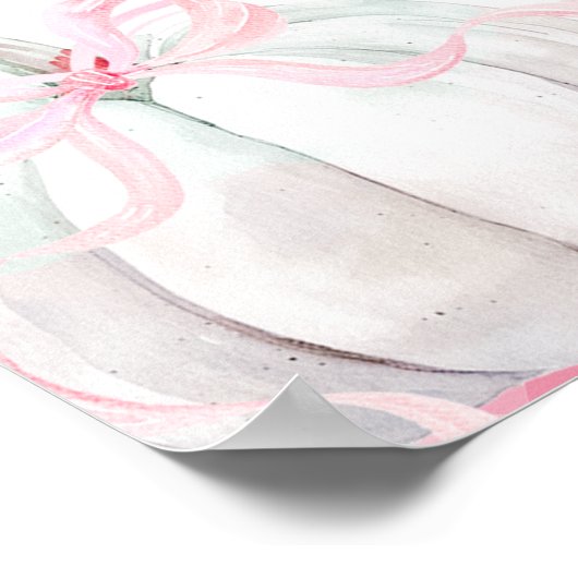 ピンク名門私立校風のカボチャの女の子の誕生日カードとギフト ポスター (角)