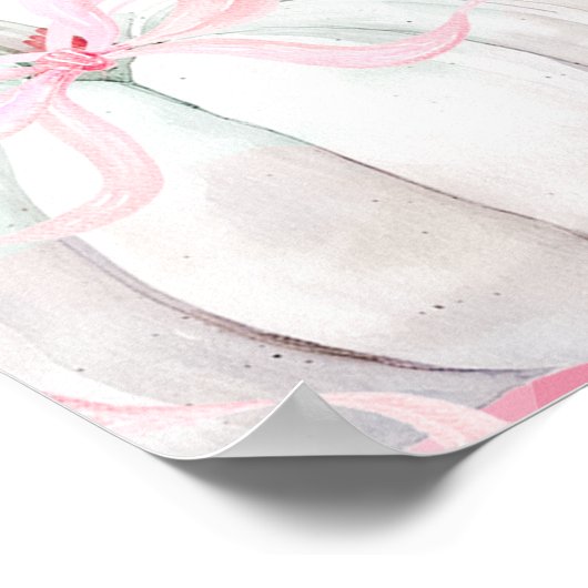 ピンク名門私立校風のカボチャ女の子の誕生日食のポスター ポスター (角)