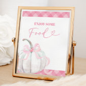 ピンク名門私立校風のカボチャ女の子の誕生日食のポスター ポスター