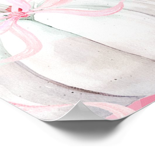 ピンク名門私立校風のカボチャ女の子誕生日ドリンクポスター ポスター (角)