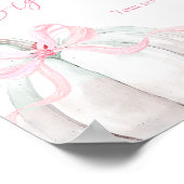 ピンク名門私立校風のカボチャ女の子1歳の誕生日のカスタムサイン ポスター (角)