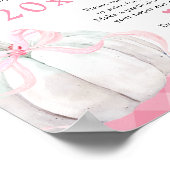 ピンク名門私立校風のカボチャ女の子1st誕生日タイムカプセル ポスター (角)