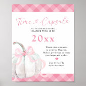 ピンク名門私立校風のカボチャ女の子1st誕生日タイムカプセル ポスター (正面)