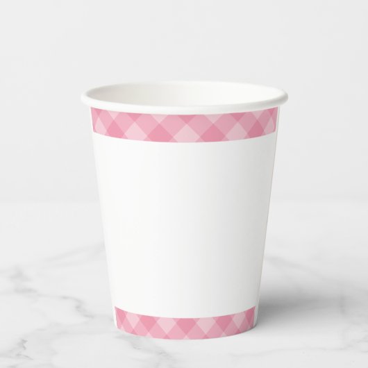 ピンク名門私立校風のカボチャ女の子1st誕生日紙カップ 紙コップ (裏面)