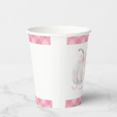 ピンク名門私立校風のカボチャ女の子1st誕生日紙カップ 紙コップ (右)