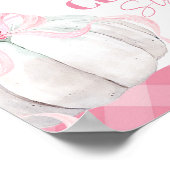 ピンク名門私立校風のカボチャ女子誕生日のカスタムサイン ポスター (角)