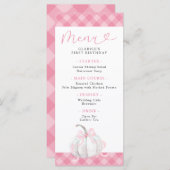 ピンク名門私立校風のカボチャ少女の最初の誕生日メニュー メニュー (正面/裏面)