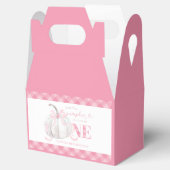 ピンク名門私立校風のカボチャ第1誕生日お気に入り フェイバーボックス (オープン)